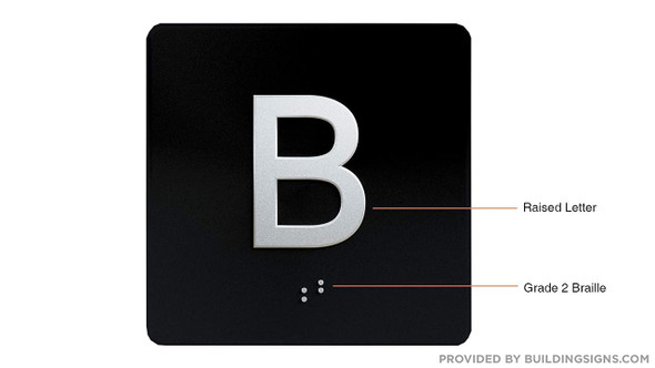 B Elevator Jamb Plate Sign- B Elevator Jamb Plate Sign-