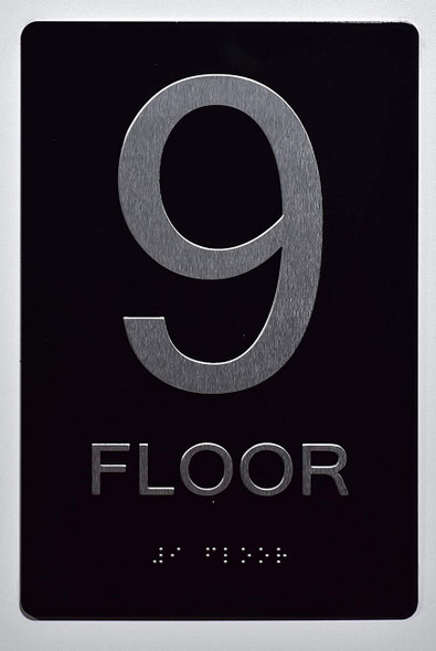 Floor Number Sign-Tactile Signs 9TH Floor Sign-Tactile Signs Floor Number Sign-Tactile Signs 9TH Floor Sign-Tactile Signs
