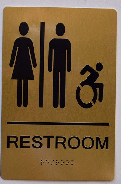 Unisex ACCESSIBLE Restroom Gold Unisex ACCESSIBLE Restroom Gold