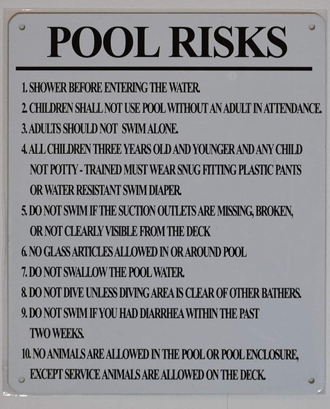 Pool Risks SIGNAGE Pool Risks SIGNAGE