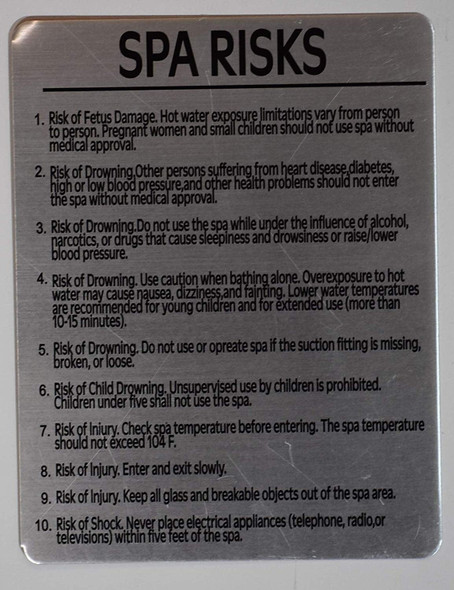 SPA Risks Signage SPA Risks Signage