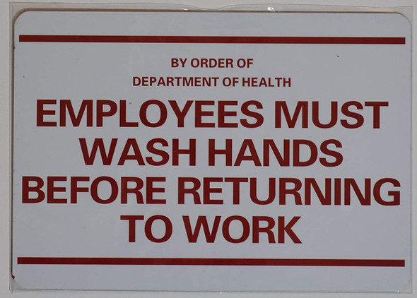 Employees Must WASH Hands SignFood Facility Sign Employees Must WASH Hands SignFood Facility Sign