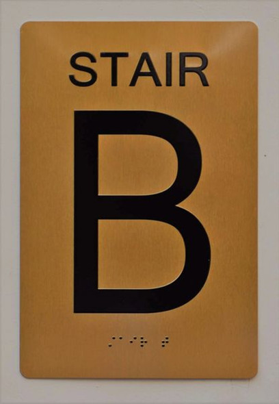 Stairs Sign-Tactile Signs - Gold Stairs Sign-Tactile Signs - Gold