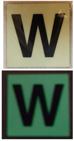 PHOTOLUMINESCENT DOOR IDENTIFICATION LETTER W SIGNAGE HEAVY DUTY / GLOW IN THE DARK "DOOR NUMBER" SIGNAGE HEAVY DUTY PHOTOLUMINESCENT DOOR IDENTIFICATION LETTER W SIGNAGE HEAVY DUTY / GLOW IN THE DARK "DOOR NUMBER" SIGNAGE HEAVY DUTY