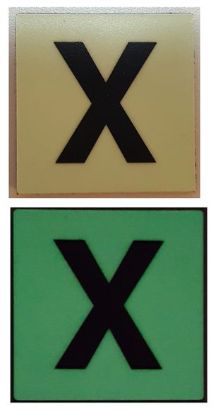 PHOTOLUMINESCENT DOOR IDENTIFICATION LETTER X SIGNAGE HEAVY DUTY / GLOW IN THE DARK "DOOR NUMBER" SIGNAGE HEAVY DUTY PHOTOLUMINESCENT DOOR IDENTIFICATION LETTER X SIGNAGE HEAVY DUTY / GLOW IN THE DARK "DOOR NUMBER" SIGNAGE HEAVY DUTY