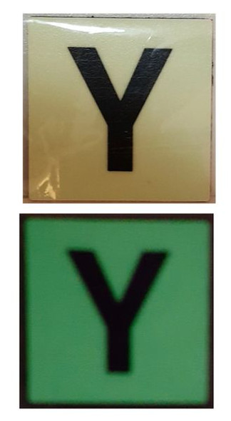PHOTOLUMINESCENT DOOR IDENTIFICATION LETTER Y SIGNAGE HEAVY DUTY / GLOW IN THE DARK "DOOR NUMBER" SIGNAGE HEAVY DUTY PHOTOLUMINESCENT DOOR IDENTIFICATION LETTER Y SIGNAGE HEAVY DUTY / GLOW IN THE DARK "DOOR NUMBER" SIGNAGE HEAVY DUTY