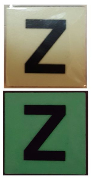 PHOTOLUMINESCENT DOOR IDENTIFICATION LETTER Z SIGNAGE HEAVY DUTY / GLOW IN THE DARK "DOOR NUMBER" SIGNAGE HEAVY DUTY PHOTOLUMINESCENT DOOR IDENTIFICATION LETTER Z SIGNAGE HEAVY DUTY / GLOW IN THE DARK "DOOR NUMBER" SIGNAGE HEAVY DUTY