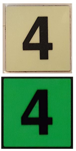 PHOTOLUMINESCENT DOOR IDENTIFICATION LETTER 4 PHOTOLUMINESCENT DOOR IDENTIFICATION LETTER 4