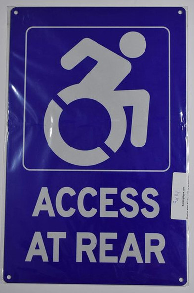 Access at Rear Sign-Tactile Signs Access at Rear Sign-Tactile Signs