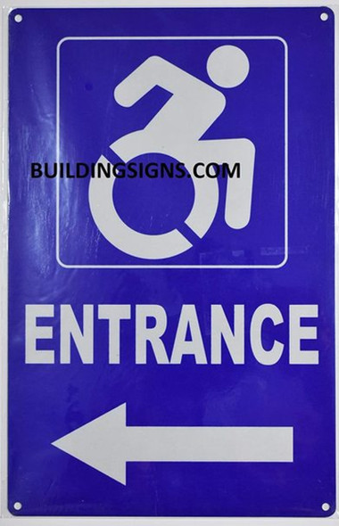 ACCESSIBLE Entrance Arrow Left SIGNAGE ACCESSIBLE Entrance Arrow Left SIGNAGE