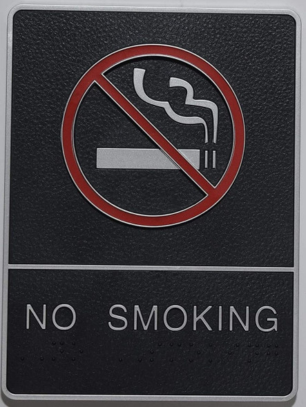 NO Smoking Sign Braille Sign with Raised Tactile Graphics and Letters NO Smoking Sign Braille Sign with Raised Tactile Graphics and Letters