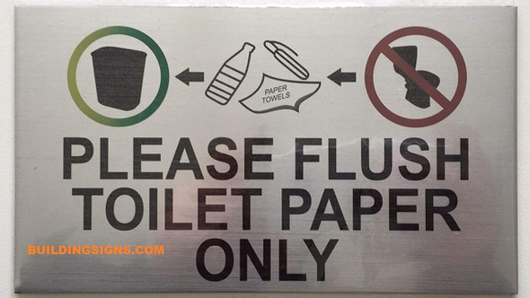Please Flush only Toilet Paper Signwith Double Sided Tape Please Flush only Toilet Paper Signwith Double Sided Tape