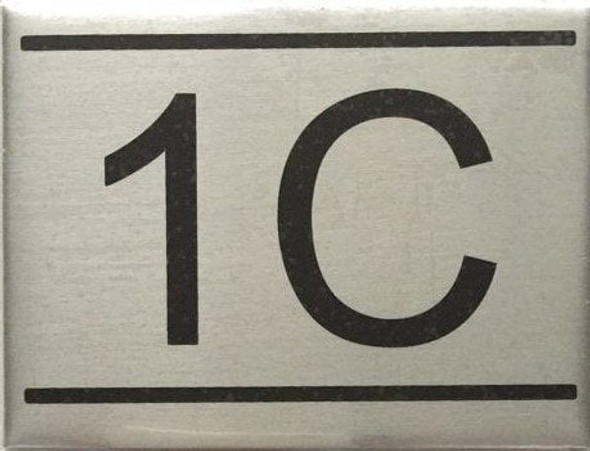 APARTMENT NUMBER -1C -BRUSHED ALUMINUM APARTMENT NUMBER -1C -BRUSHED ALUMINUM