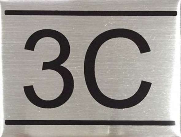 APARTMENT NUMBER -3C -BRUSHED ALUMINUM APARTMENT NUMBER -3C -BRUSHED ALUMINUM