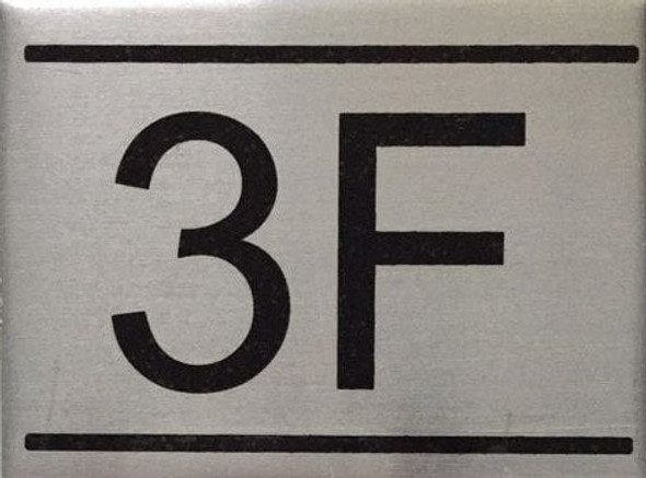 APARTMENT NUMBER -3F -BRUSHED ALUMINUM APARTMENT NUMBER -3F -BRUSHED ALUMINUM
