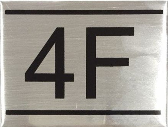 APARTMENT NUMBER -4F -BRUSHED ALUMINUM APARTMENT NUMBER -4F -BRUSHED ALUMINUM