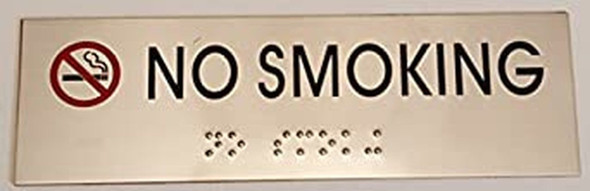 NO SMOKING SignBRAILLE-STAINLESS STEEL NO SMOKING SignBRAILLE-STAINLESS STEEL