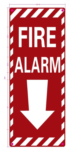 FIRE Alarm Arrow Down Sign FIRE Alarm Arrow Down Sign