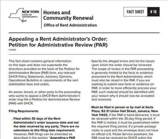 Fact Sheet #18: Appealing a Rent Administrator’s Order: Petition for Administrative Review Fact Sheet #18: Appealing a Rent Administrator’s Order: Petition for Administrative Review