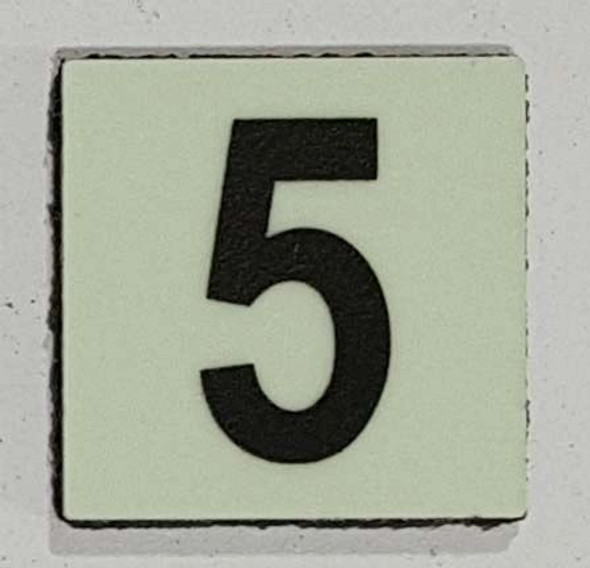 Glow in dark Number 5 sign The Liberty Line Glow in dark Number 5 sign The Liberty Line
