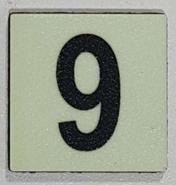 Glow in dark Number 9 sign The Liberty Line Glow in dark Number 9 sign The Liberty Line