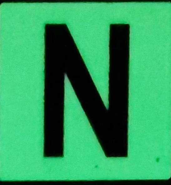 Glow in dark Number N SIGNAGE The Liberty Line Glow in dark Number N SIGNAGE The Liberty Line