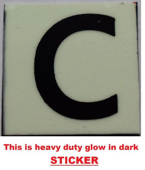 PHOTOLUMINESCENT DOOR NUMBER C SIGNAGE PHOTOLUMINESCENT DOOR NUMBER C SIGNAGE