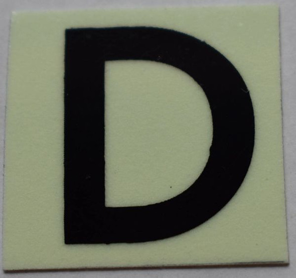 PHOTOLUMINESCENT DOOR NUMBER D SIGN PHOTOLUMINESCENT DOOR NUMBER D SIGN