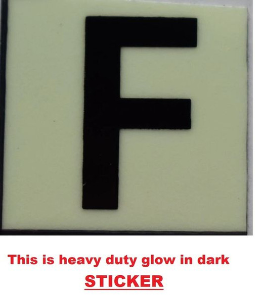 PHOTOLUMINESCENT DOOR NUMBER F SIGNAGE PHOTOLUMINESCENT DOOR NUMBER F SIGNAGE