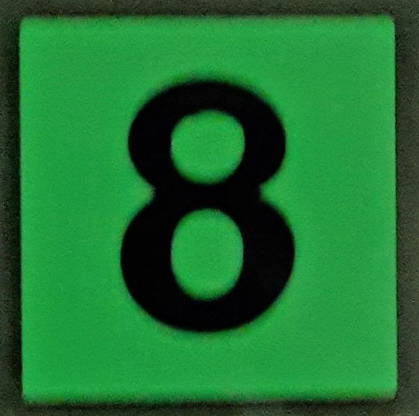 PHOTOLUMINESCENT DOOR NUMBER 8 SIGNAGE PHOTOLUMINESCENT DOOR NUMBER 8 SIGNAGE