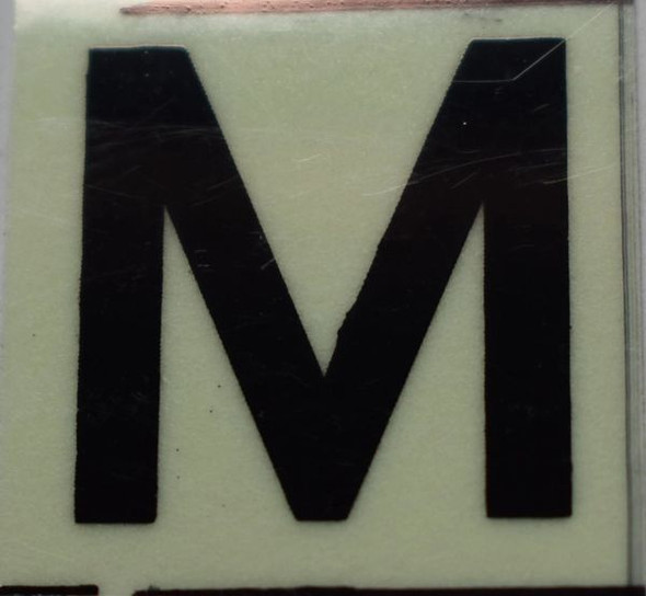 PHOTOLUMINESCENT  DOOR NUMBER M SIGN PHOTOLUMINESCENT  DOOR NUMBER M SIGN