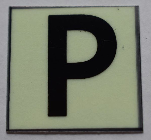 PHOTOLUMINESCENT DOOR NUMBER P SIGN PHOTOLUMINESCENT DOOR NUMBER P SIGN