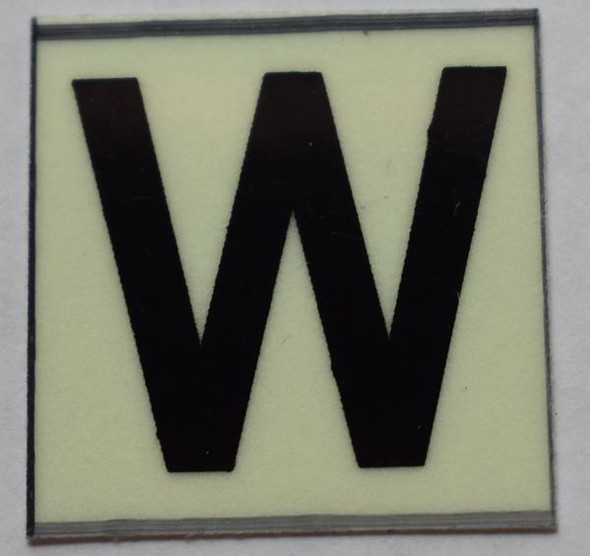 PHOTOLUMINESCENT DOOR NUMBER W SIGN PHOTOLUMINESCENT DOOR NUMBER W SIGN