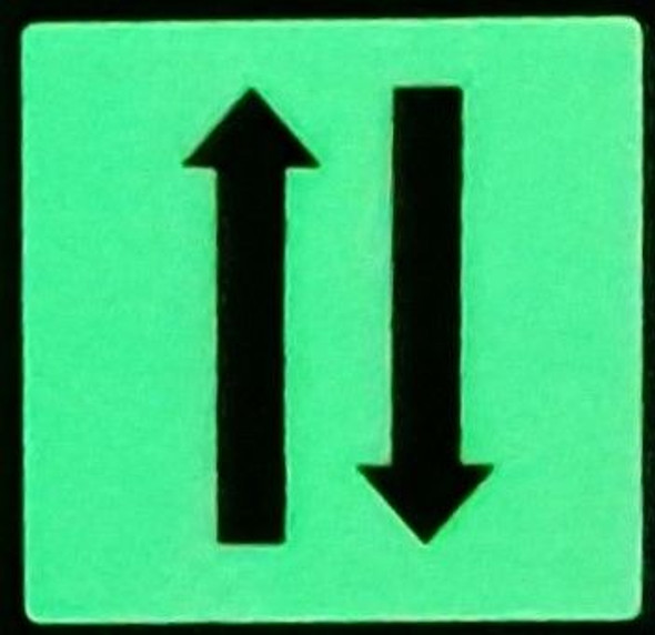 GLOW IN DARK UPWARDS AND DOWNWARDS ARROW EMERGENCY MARKING SIGNAGE GLOW IN DARK UPWARDS AND DOWNWARDS ARROW EMERGENCY MARKING SIGNAGE