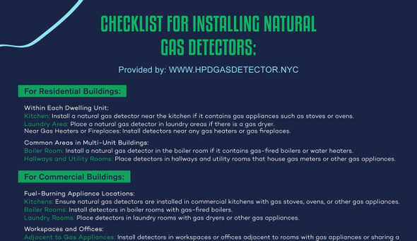 Checklist for Installing Natural Gas Detectors requirments per LL157 Checklist for Installing Natural Gas Detectors requirments per LL157
