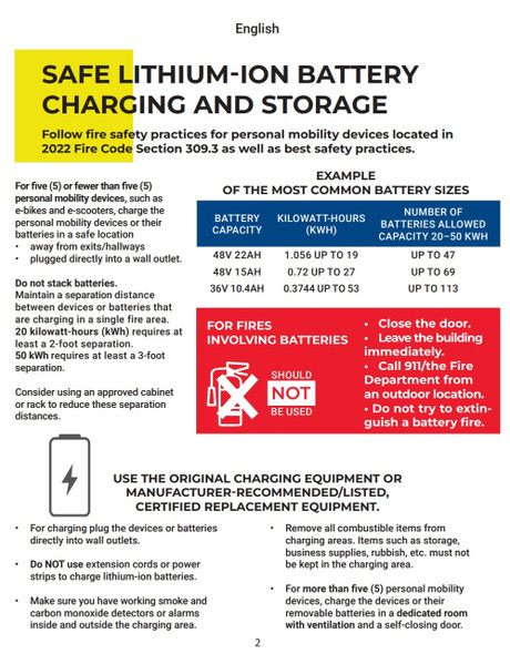 Safe Lithium-Ion Battery Charging and Storage Based on FDNY Guidelines Safe Lithium-Ion Battery Charging and Storage Based on FDNY Guidelines