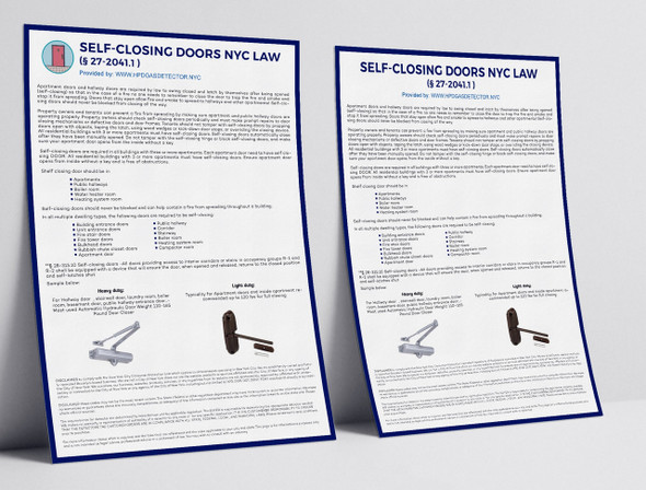 SELF CLOSING DOOR HPD NYC CODE 27-2041.1 SELF CLOSING DOOR HPD NYC CODE 27-2041.1