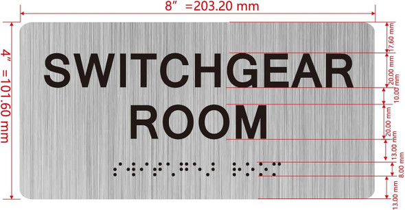 SWITCHGEAR ROOM SIGNAGE with Raised letters/Image & Grade 2 Braille - Includes Red Adhesive pad for Easy Installation SWITCHGEAR ROOM SIGNAGE with Raised letters/Image & Grade 2 Braille - Includes Red Adhesive pad for Easy Installation