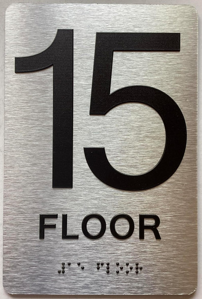 15th floor SIGNAGE with Raised letters/Image & Grade 2 Braille - Includes Red Adhesive pad for Easy Installation 15th floor SIGNAGE with Raised letters/Image & Grade 2 Braille - Includes Red Adhesive pad for Easy Installation