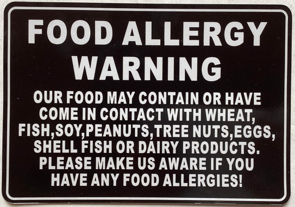 Chef Refrigerator magnet Food Allergy Notice - Restaurant food allergy SIGNAGE Chef Refrigerator magnet Food Allergy Notice - Restaurant food allergy SIGNAGE