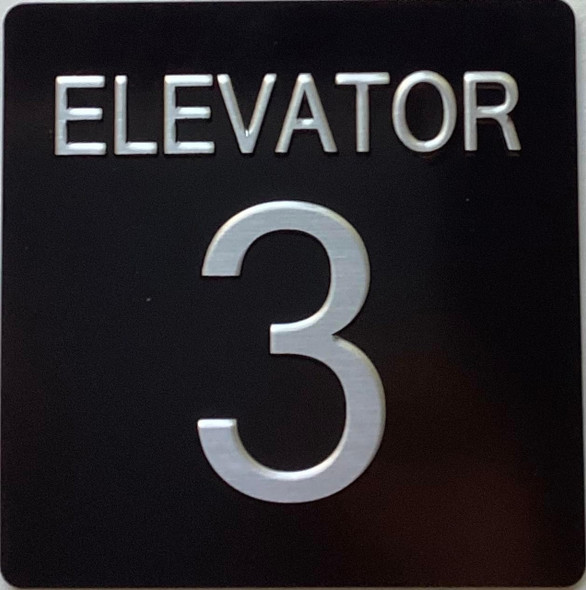 ELEVATOR FLOOR NUMBER 3 SIGN with Raised letters/Image & Grade 2 Braille - Includes Red Adhesive pad for Easy Installation ELEVATOR FLOOR NUMBER 3 SIGN with Raised letters/Image & Grade 2 Braille - Includes Red Adhesive pad for Easy Installation
