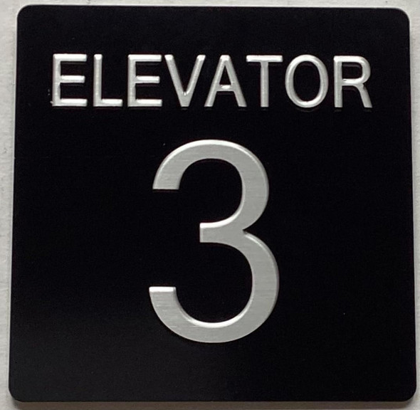 ELEVATOR FLOOR NUMBER 3 SIGNAGE with Raised letters/Image & Grade 2 Braille - Includes Red Adhesive pad for Easy Installation ELEVATOR FLOOR NUMBER 3 SIGNAGE with Raised letters/Image & Grade 2 Braille - Includes Red Adhesive pad for Easy Installation