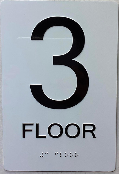 3rd floor sign/Floor 3 SIGNAGE with Raised letters/Image & Grade 2 Braille - Includes Red Adhesive pad for Easy Installation 3rd floor sign/Floor 3 SIGNAGE with Raised letters/Image & Grade 2 Braille - Includes Red Adhesive pad for Easy Installation