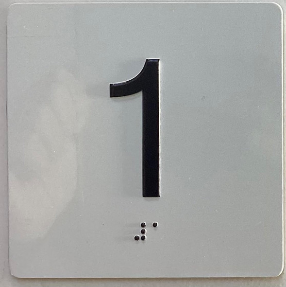 Elevator floor 1 Sign/jamb plate 1st floor sign letters/Image & Grade 2 Braille - Includes Red Adhesive pad for Easy Installation Elevator floor 1 Sign/jamb plate 1st floor sign letters/Image & Grade 2 Braille - Includes Red Adhesive pad for Easy Installation