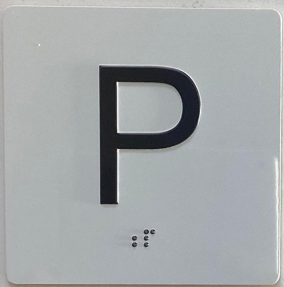 Elevator floor Parking -P Sign/jamb plate floor P SIGNAGE letters/Image & Grade 2 Braille - Includes Red Adhesive pad for Easy Installation Elevator floor Parking -P Sign/jamb plate floor P SIGNAGE letters/Image & Grade 2 Braille - Includes Red Adhesive pad for Easy Installation