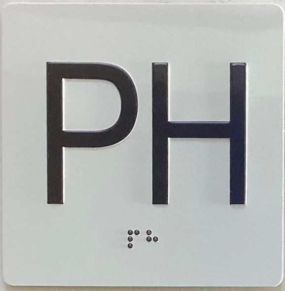 Elevator floor Penthouse -PH SIGNAGE / jamb plate floor Penthouse -PH SIGNAGE letters/Image & Grade 2 Braille - Includes Red Adhesive pad for Easy Installation Elevator floor Penthouse -PH SIGNAGE / jamb plate floor Penthouse -PH SIGNAGE letters/Image & Grade 2 Braille - Includes Red Adhesive pad for Easy Installation