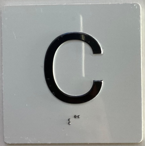 Elevator floor cellar - C SIGNAGE / jamb plate floor Cellar - C SIGNAGE letters/Image & Grade 2 Braille - Includes Red Adhesive pad for Easy Installation Elevator floor cellar - C SIGNAGE / jamb plate floor Cellar - C SIGNAGE letters/Image & Grade 2 Braille - Includes Red Adhesive pad for Easy Installation