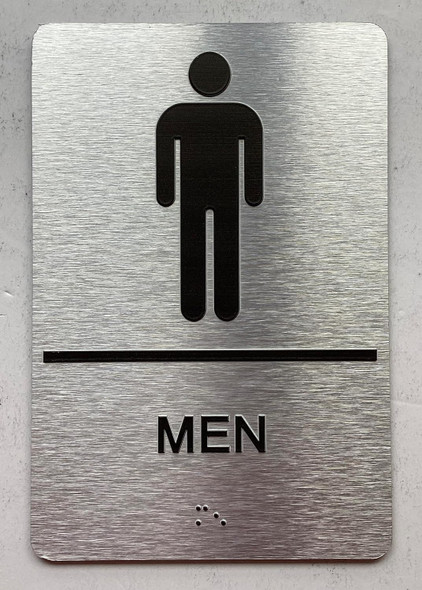 Men/Women Restroom SIGNAGE with Raised letters/Image & Grade 2 Braille - Includes Red Adhesive pad for Easy Installation Men/Women Restroom SIGNAGE with Raised letters/Image & Grade 2 Braille - Includes Red Adhesive pad for Easy Installation