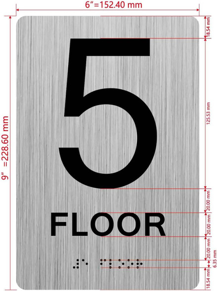 Floor number SIGNAGE with Raised letters/Image & Grade 2 Braille - Includes Red Adhesive pad for Easy Installation Floor number SIGNAGE with Raised letters/Image & Grade 2 Braille - Includes Red Adhesive pad for Easy Installation