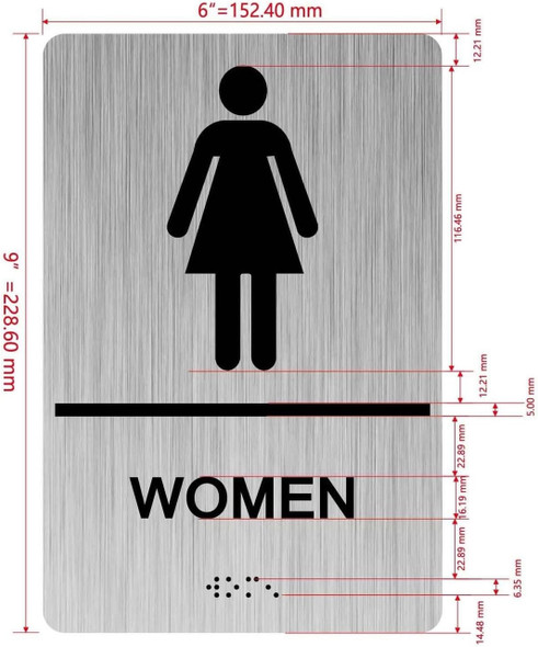 Restroom/Unisex Compliant SIGNAGE with Raised letters/Image & Grade 2 Braille - Includes Red Adhesive pad for Easy Installation Restroom/Unisex Compliant SIGNAGE with Raised letters/Image & Grade 2 Braille - Includes Red Adhesive pad for Easy Installation